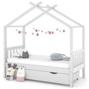 Łóżka dla dzieci i młodzieży - vidaXL Rama łóżka dziecięcego z szufladą, biała, sosnowa, 80x160 cm - miniaturka - grafika 1