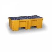 Pozostałe wyposażenie warsztatu - PARTNER B2B Plastikowa taca ociekowa z rusztem PE na 2 beczki, 260 l TWK-1202 - miniaturka - grafika 1