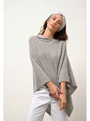 Kurtki damskie - Just Cashmere Kaszmirowe ponczo "Meredith" w kolorze szarym - miniaturka - grafika 1