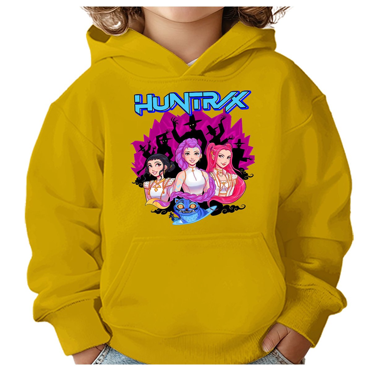 BLUZA DZIECIĘCA KPOP DEMON HUNTERS HUNTRIX 122-128 Z KAPTUREM BAWEŁNIANA