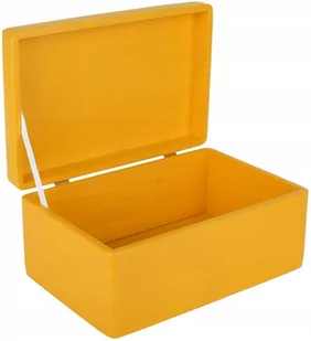 Drewniane pudełko skrzynka z wiekiem, 30x20x14 cm, żółte, do decoupage dokumentów zabawek narzędzi - Pudełka i szkatułki - miniaturka - grafika 1