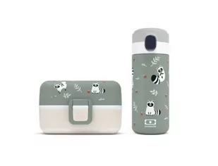 Zestaw dla dzieci Racoon: lunchbox + kubek termiczny Monbento - Zestawy naczyń dla dzieci - miniaturka - grafika 1