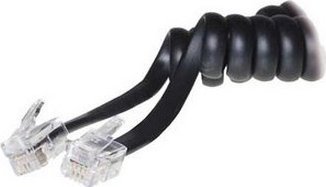Kabel Shiverpeaks Hörerkabel gewendelt 2 m Western/Western 4/4 schw TC 70133 / 50270