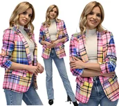 Marynarki i żakiety damskie - damska MARYNARKA kolorowy żakiet narzutka S/36 - miniaturka - grafika 1