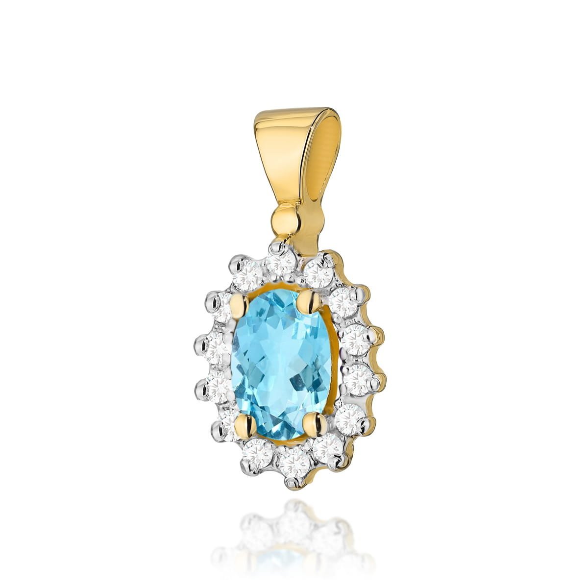 Złota zawieszka / wisiorek Topaz Swiss 0,50ct żółte złoto pr. 585