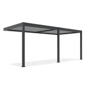 Kratki i pergole - Automatyczna pergola przyścienna z oświetleniem ELEGANCE WALL AUTOMATIC 3x6 Anthracite/Light Grey - Gutroof - miniaturka - grafika 1