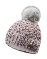 Czapki damskie - Czapka zimowa damska Iguana Ajana W ciepła szaro-różowa - miniaturka - grafika 1