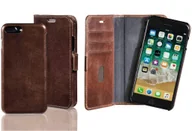 Etui i futerały do telefonów - Oryginalna skórzana książeczka 2w1 + pokrowiec brązowy dla Apple iPhone 7 Plus/8 Plus - miniaturka - grafika 1