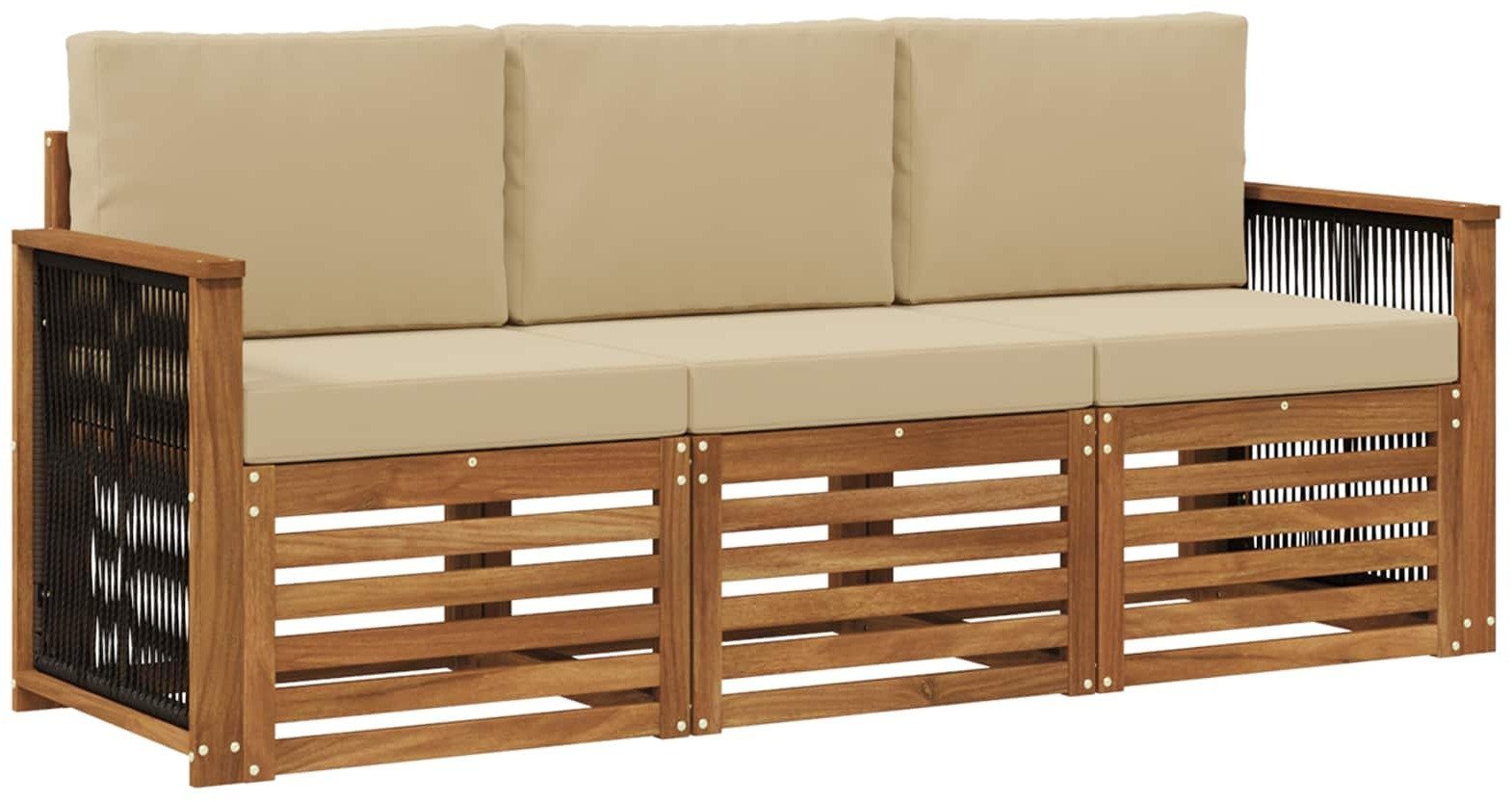 vidaXL Zestawy sof z poduszką 3 pcs Lite Drewno Akacji
