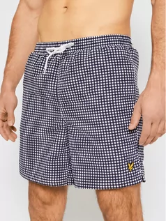 Kąpielówki męskie - Lyle&Scott Szorty kąpielowe Gingham Swim SH1415V Kolorowy Regular Fit - grafika 1