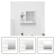 Lustra - The Living Store Lustro łazienkowe białe 60x10,5x45 cm Materiał drewnopochodny - miniaturka - grafika 1