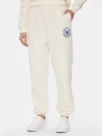 Spodnie sportowe damskie - Tommy Hilfiger Spodnie dresowe Crest Sweat Pant WW0WW40601 Écru Regular Fit - miniaturka - grafika 1