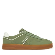 Sneakersy męskie - Sneakersy Tommy Jeans The Greenwich Mix Media EM0EM01586 Zielony - miniaturka - grafika 1