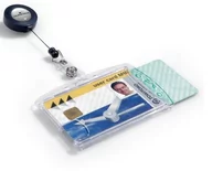 Etui na dokumenty i karty - Identyfikator na dwie karty magnetyczne z mechanizmem ściągającym 54x85mm 10 sztuk 8224 19 - miniaturka - grafika 1