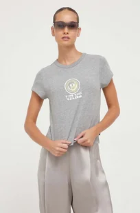 Vans t-shirt damski kolor szary - Koszulki sportowe damskie - miniaturka - grafika 1