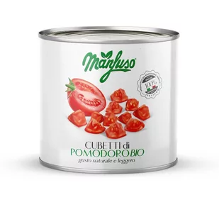 Manfuso - Pomidory w kawałkach BIO produkt bezglutenowy - Koncentraty warzywne, przeciery - miniaturka - grafika 1