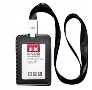 Etui Holder na kartę Smycz 60x93 RFID 54x85 Black - Identyfikatory - miniaturka - grafika 1
