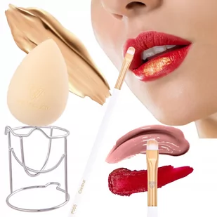 Gąbka Blender Makijaż + Pędzel Kontur Ust Korektor - Pędzle do makijażu - miniaturka - grafika 1