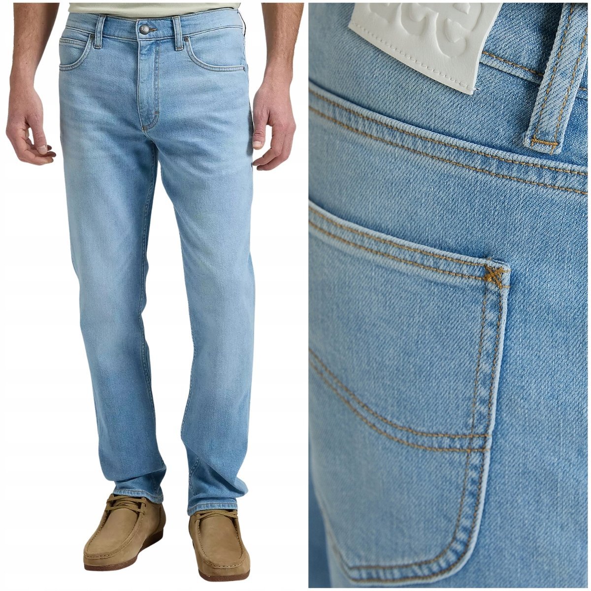 Lee Daren Zip Fly Indy proste cienkie letnie spodnie jeansowe W32 L34