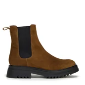 Półbuty męskie - Damskie sztyblety zamszowe na grubej podeszwie - miniaturka - grafika 1