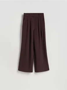Reserved - Spodnie z wiskozą Circulose® - ciemnobrązowy - Spodnie damskie - miniaturka - grafika 1