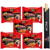 Zupy w płynie - Zupka Buldak 2x Spicy kurczak bardzo ostra zupa zestaw 5x140g pałeczki - miniaturka - grafika 1