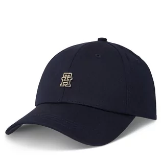 Czapki damskie - Czapka z daszkiem Tommy Hilfiger Monogram Cap AW0AW15294 Space Blue DW6 - grafika 1