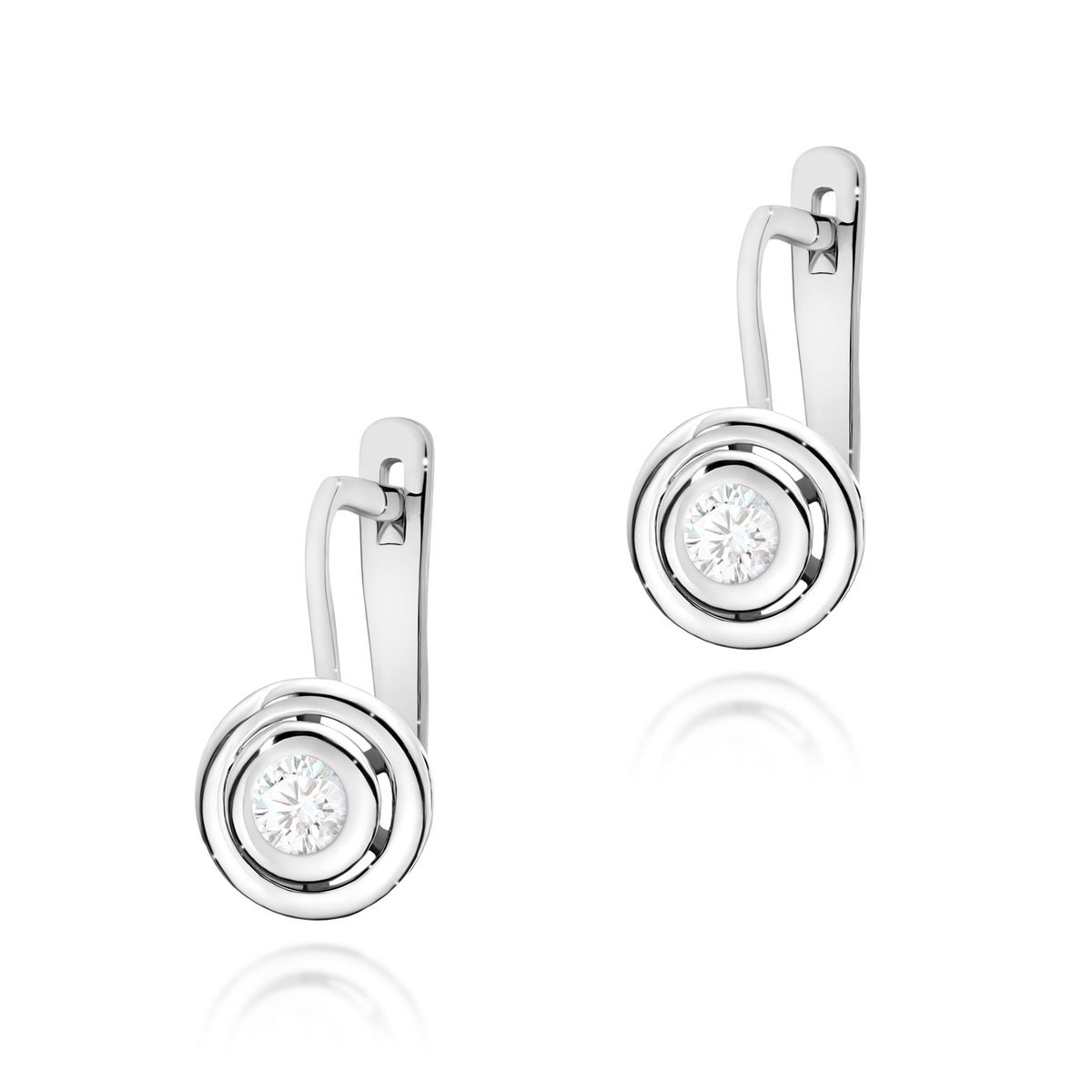 Złote kolczyki Diament 2 x 0,10ct białe złoto pr. 585