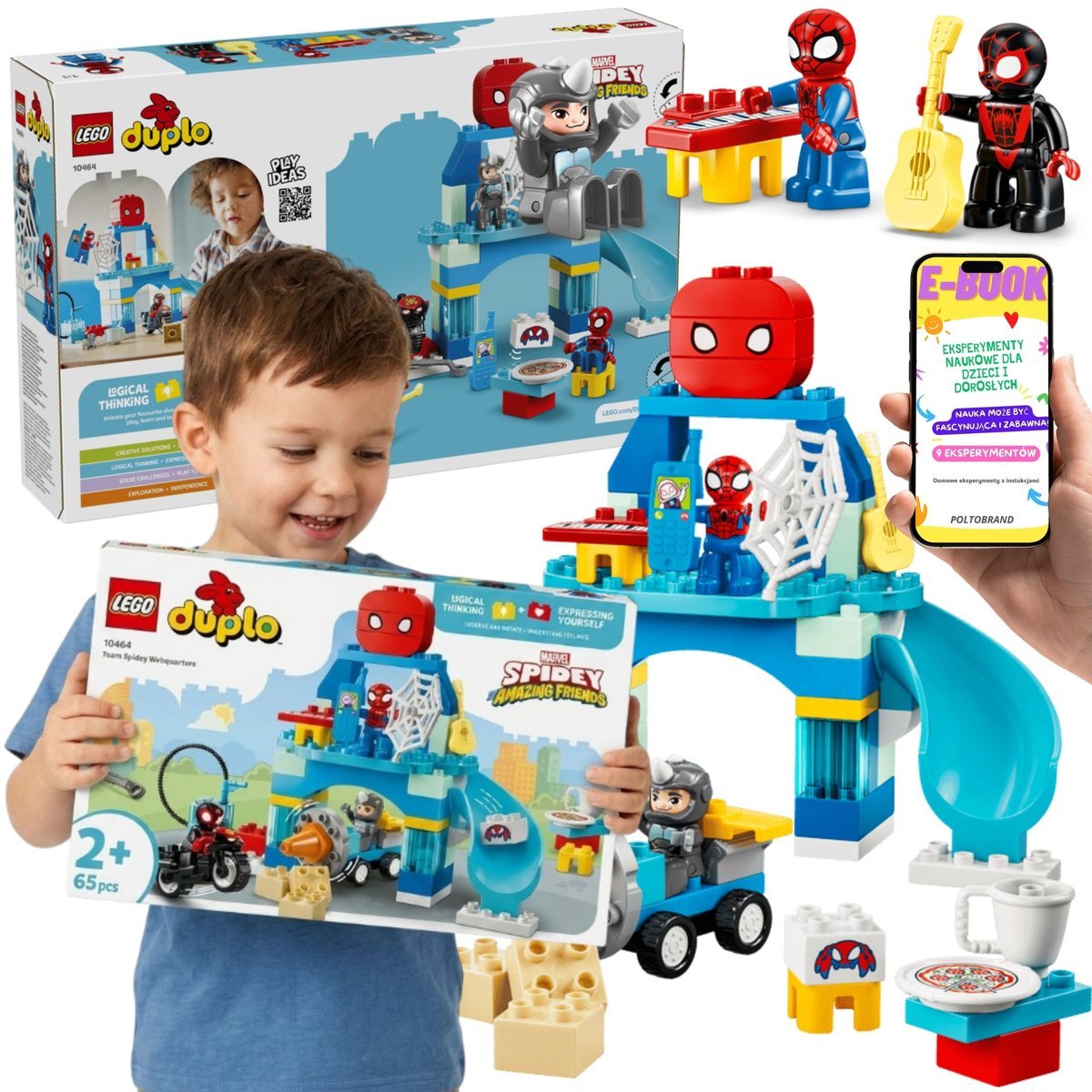 LEGO DUPLO Marvel Kryjówka Pajęczej Drużyny 10464 Spidey 65 El. + E-BOOK