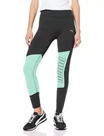 Legginsy - Puma Graphic Tight legginsy damskie z logo 7/8 czarny Puma Black-green Glimmer L - miniaturka - grafika 1