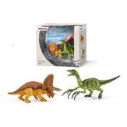 Figurki dla dzieci - Schleich Dinozaury sceneria: Terizinozaur młody i Triceratops młody 42217 - miniaturka - grafika 1