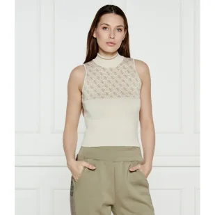 GUESS Top LISE Slim Fit - Koszulki i topy damskie - miniaturka - grafika 1