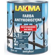 Farby do metalu - Farba antykorozyjna Antykor Lakma brązowy 0,75l - miniaturka - grafika 1