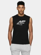 Koszulki męskie - Koszulka Męska Bez Rękawów 4F 4Fwss25Tslem287-20S Czarny Roz. L - miniaturka - grafika 1