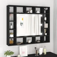 Toaletki - Szafka z lustrem i oświetleniem LED, czarna, 91x15x76,5 cm Lumarko! - miniaturka - grafika 1
