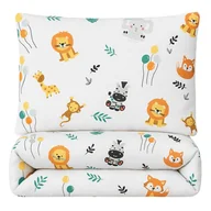 Pościel dla dzieci - Komplet pościeli do łóżeczka 100x135 + 40x60 dziecięca bawełna lew żyrafa - miniaturka - grafika 1