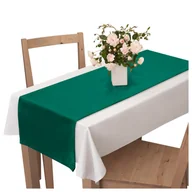 Obrusy i serwetki - Voppi Zielony bieżnik na stół 40x180 cm welurowy minimalistyczny obrus - miniaturka - grafika 1