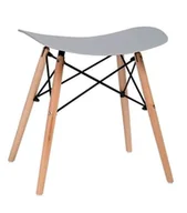 Taborety i hokery - Modesto Design MODESTO stołek BORD szary - polipropylen, podstawa bukowa M002.GREY - miniaturka - grafika 1