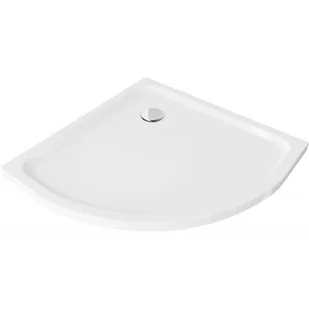 Mexen Flat brodzik półokrągły slim 100 x 100 cm, biały, syfon chrom - Brodziki prysznicowe - miniaturka - grafika 1