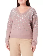 Swetry damskie - NAEMI Damski sweter z dzianiny 11019451-NA01, szarobrązowy srebrny, M/L, szarobrązowy, srebrny, M-L - miniaturka - grafika 1