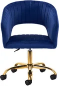 Meble kosmetyczne - 4rico krzesło obrotowe qs-of212g aksamit granatowe - miniaturka - grafika 1
