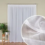 Firany - Gotowa firanka z etaminy na taśmie marszczącej, kolor biały, 300x250 cm - miniaturka - grafika 1