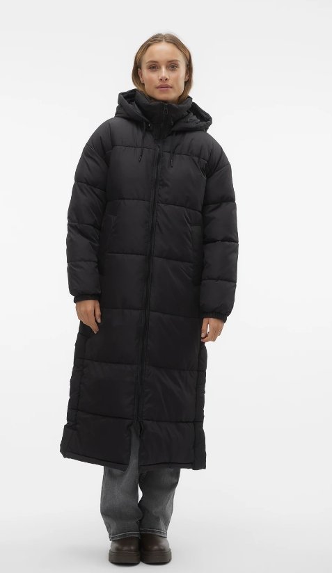 VERO MODA CZARNY PŁASZCZ PUCHOWY DAMSKI Z KAPTUREM XS 17BA