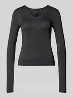 Bluzki damskie - Bluzka z długim rękawem o kroju regular fit z mieszanki wiskozy model ‘LAVA’ - miniaturka - grafika 1