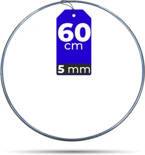 Obręcz SREBRNA łapacz snów makrama 60 cm 5 mm GRUBA - Wyposażenie pokoiku dziecięcego - miniaturka - grafika 1