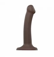 Dilda analne - strap-on-me Silicone Bendable Dildo Double Density Chocolate L - miniaturka - grafika 1