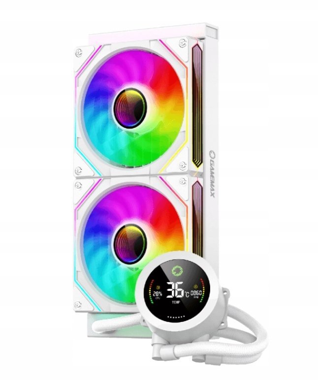 Chłodzenie wodne GameMax Gamemax CPU Liquid Cooler ICEBURG 240 DIGITAL WH Intel, AMD