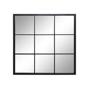 Lustra - Lustro okno czarne ze szprosami 90x90 cm - miniaturka - grafika 1