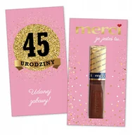 Bombonierki i czekoladki - 10x PODZIĘKOWANIA NA 45 URODZINY DLA GOŚCI merci lat - premium - RÓŻOWY - miniaturka - grafika 1