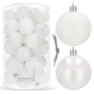 Bombki choinkowe 30 szt. ozdoby świąteczne biały CA0178